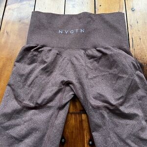 NVGTN Women’s Size XS Seamless Leggings Mocha Color Compression Gym Activewear
